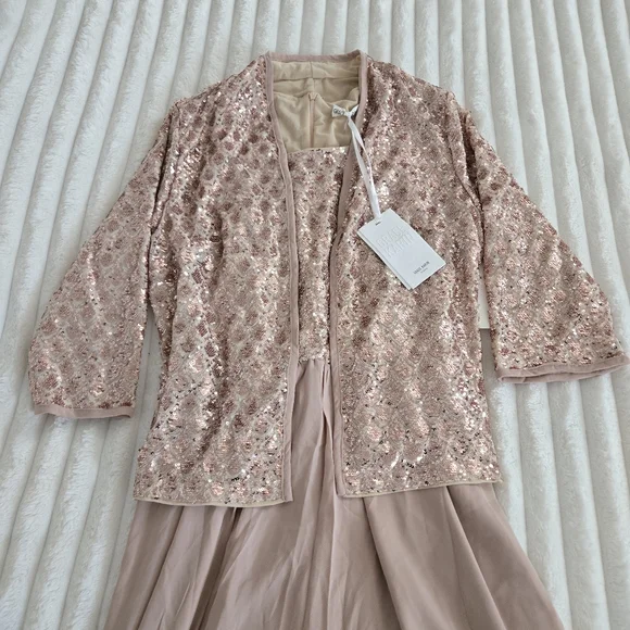 Champagne Formal Dress w/ Chiffon Jacket – Grace Karin Size S, NWT - Picture 4 of 5